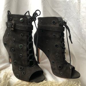 Brian Atwood Suede Embellished Sandal size 6 sexy!